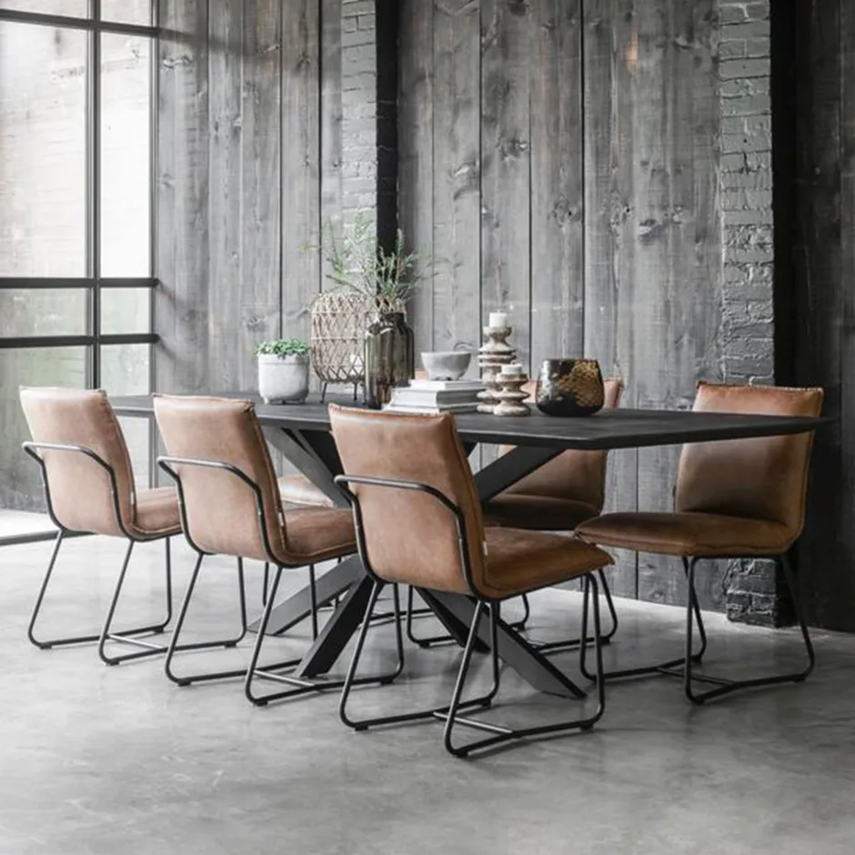 DTP Home Eettafel Curves Teakhout, kleur* Rechte Eettafel