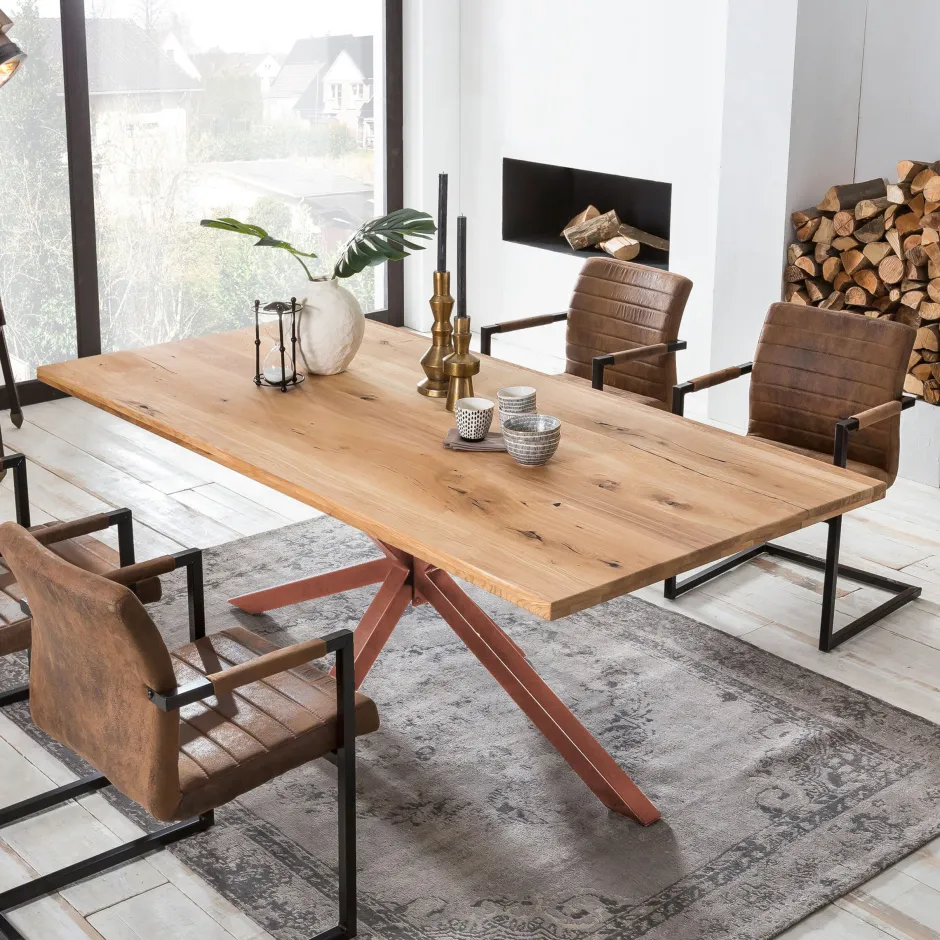 Artistiq Living Eettafel Dashawn Eikenhout, kleur* Rechte Eettafel