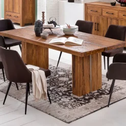 Artistiq Living Eettafel Davetta Teakhout en ijzer* Rechte Eettafel