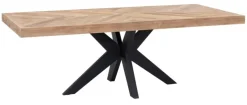 DTP Home Eettafel Einstein Hongaarse punt, Teakhout* Rechte Eettafel