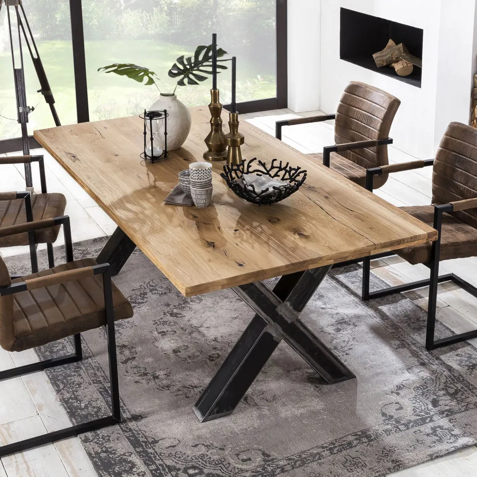 Artistiq Living Eettafel Jermiah Eikenhout* Rechte Eettafel