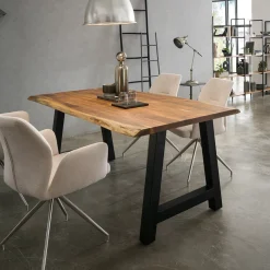 Artistiq Living Eettafel Karri Met A-poot, Acaciahout* Rechte Eettafel