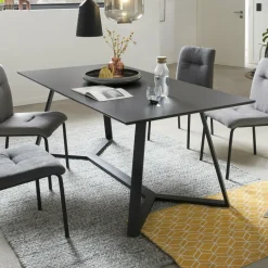 Artistiq Living Eettafel Matias 180 x 90cm, kleur Zwart* Rechte Eettafel