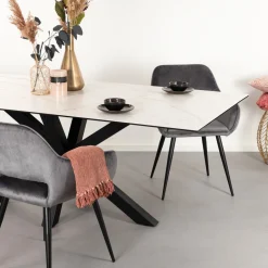 Sohome Eettafel Parker Keramiek met marmerlook, kleur* Marmeren Eettafel|Rechte Eettafel