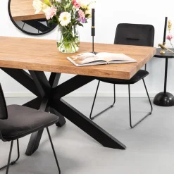 Sohome Eettafel Yannick Spider Mangohout met staal* Rechte Eettafel