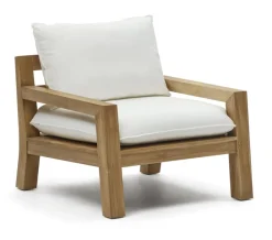 Kave Home Fauteuil Forcanera Teakhout* Loungestoelen|Fauteuil Stof / Textiel