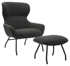 Artistiq Living Fauteuil Ashten Met hocker, Teddy* Fauteuil Stof / Textiel|Fauteuil Bouclé / Teddy