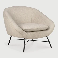 Ethnicraft Fauteuil Barrow Structuurstof* Fauteuil Stof / Textiel