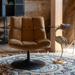 Dutchbone Fauteuil Bar Velvet* Fauteuil Stof / Textiel|Fauteuil Velvet / Fluweel