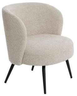 Light & Living Fauteuil Dieyda Bouclé* Fauteuil Stof / Textiel|Fauteuil Bouclé / Teddy