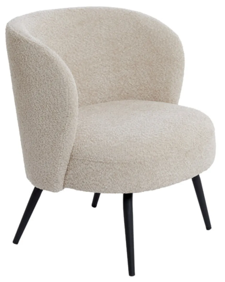 Light & Living Fauteuil Dieyda Bouclé* Fauteuil Stof / Textiel|Fauteuil Bouclé / Teddy