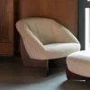 Dutchbone Fauteuil Emilius Bouclé en rubberhout* Fauteuil Stof / Textiel|Fauteuil Bouclé / Teddy