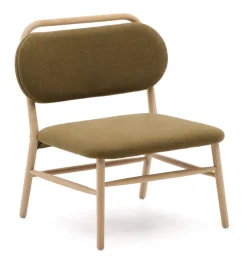 Kave Home Fauteuil Helda Chenille en eikenhout* Fauteuil Stof / Textiel