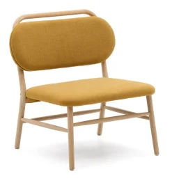 Kave Home Fauteuil Helda Chenille en eikenhout* Fauteuil Stof / Textiel