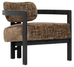 MUST Living Fauteuil Kelly Chenille, kleur Zwart* Fauteuil Stof / Textiel