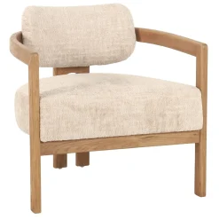 MUST Living Fauteuil Kelly Chenille, kleur Naturel* Fauteuil Stof / Textiel
