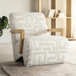 Eleonora Fauteuil Olek Graffic Bouclé* Fauteuil Stof / Textiel|Fauteuil Bouclé / Teddy