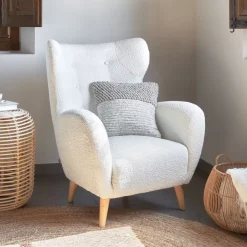 Kave Home Fauteuil Patio Bouclé, kleur* Fauteuil Stof / Textiel|Fauteuil Bouclé / Teddy