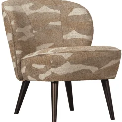 WOOOD Fauteuil Sara Geweven, kleur Camouflage* Fauteuil Stof / Textiel