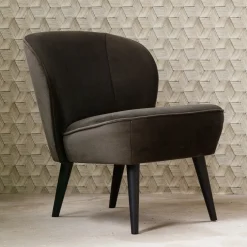 WOOOD Fauteuil Sara Velvet* Fauteuil Stof / Textiel|Fauteuil Velvet / Fluweel