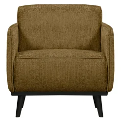WOOOD Fauteuil Statement Met Armleuning, Structure Velvet, kleur Brass* Fauteuil Stof / Textiel|Fauteuil Velvet / Fluweel