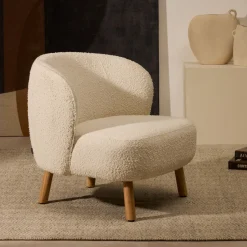 Kave Home Fauteuil Ulit Bouclé* Fauteuil Stof / Textiel|Fauteuil Bouclé / Teddy