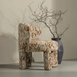 WOOOD Fauteuil Upke Geweven stof, kleur /Bruin* Fauteuil Stof / Textiel