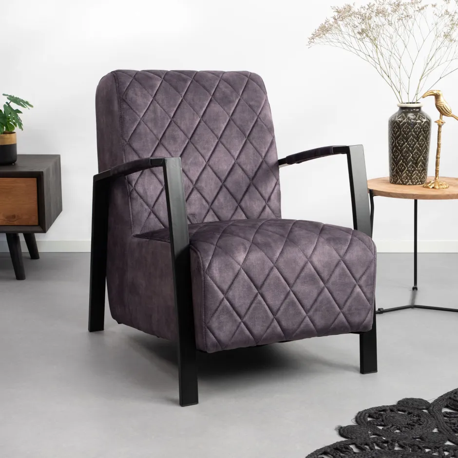 Tower Living Fauteuil Villa Velvet* Fauteuil Stof / Textiel|Fauteuil Velvet / Fluweel