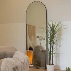 Nohr Gebogen Spiegel Cheryll 193 x 66cm, kleur* Zwarte Spiegels