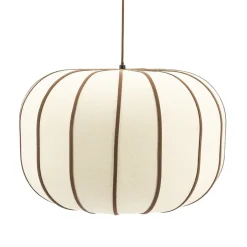 By-Boo Hanglamp Cocoon Linnen en leder, 50cm, kleur Bruin* Hanglampen
