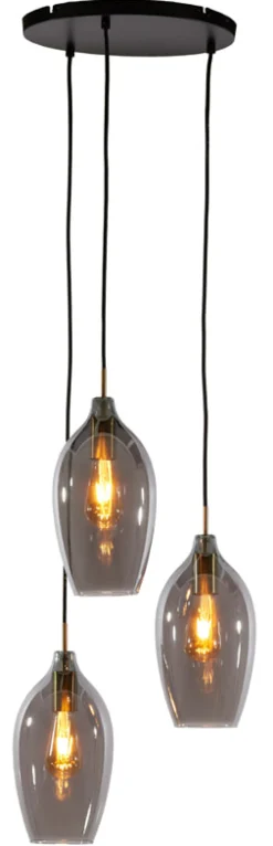 Light & Living Hanglamp Lukaro kleur Smoke/Antiek Brons* Hanglampen