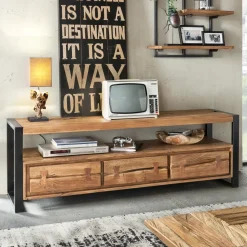 Artistiq Living Industrieel TV-meubel Live Edge Acaciahout* Tv-Meubel Hout