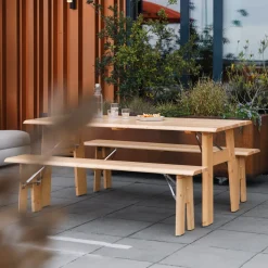 Zuiver Inklapbare Picknickset Avenue Met tuintafel en 2 tuinbanken* Picknicktafels