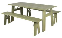 Zuiver Inklapbare Picknickset Avenue Met tuintafel en 2 tuinbanken* Picknicktafels