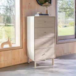 Zuiver Ladekast Morning Acaciahout en rotan, Met 4 laden* Ladekasten
