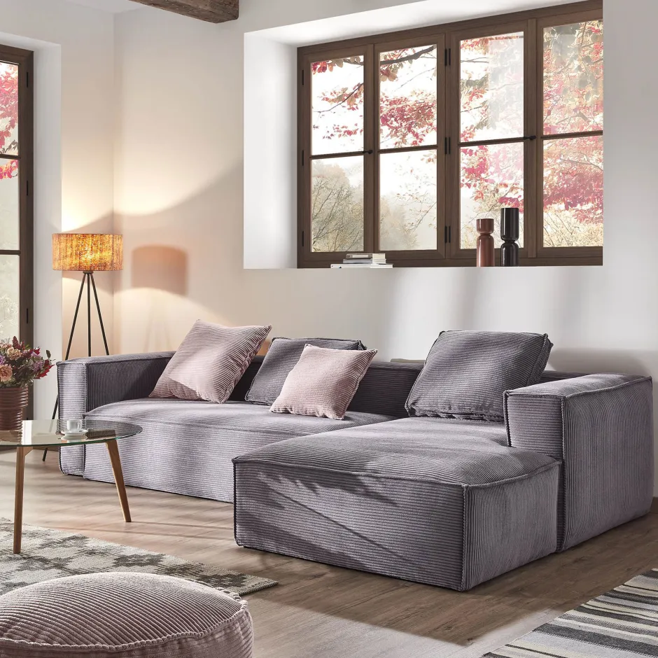 Kave Home Loungebank Blok Rib, 330cm* Loungebank