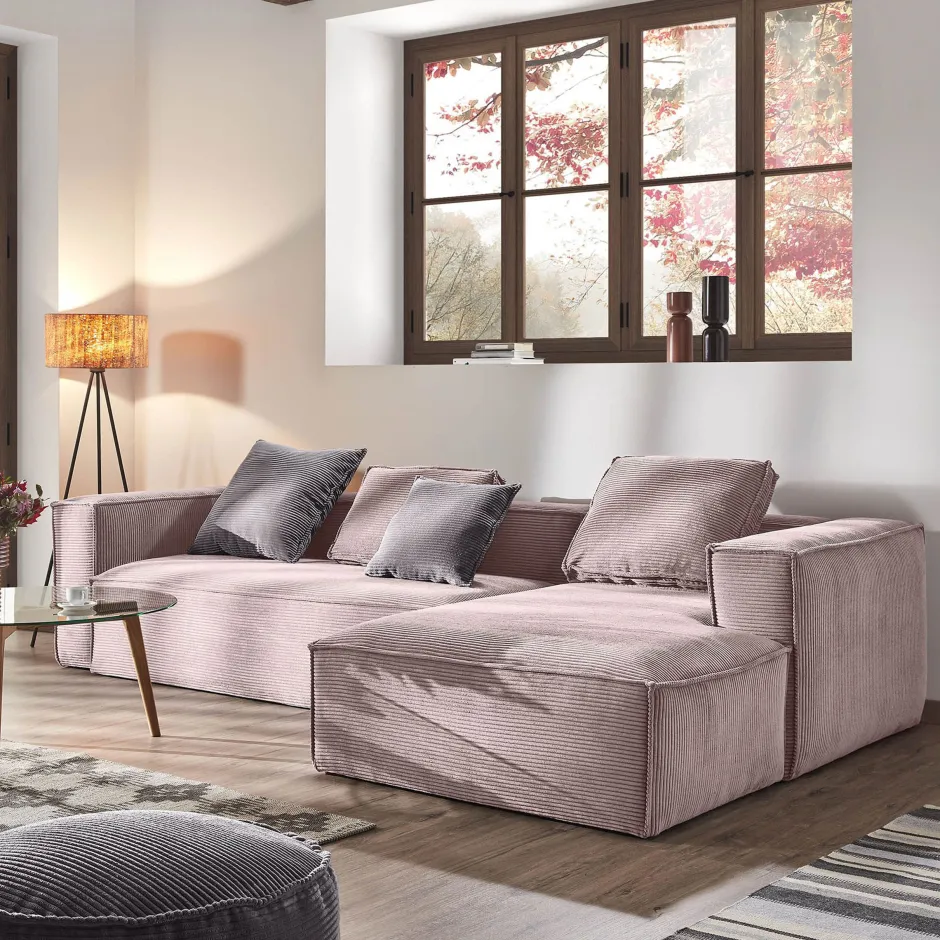 Kave Home Loungebank Blok Rib, 330cm* Loungebank