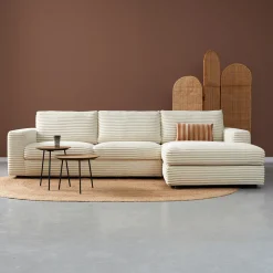 PEPP Interiors Loungebank Uno 304cm, Rib, kleur Crème* Loungebank