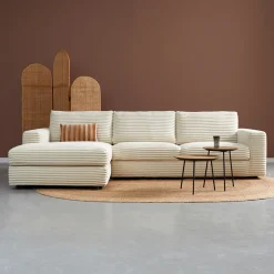 PEPP Interiors Loungebank Uno 304cm, Rib, kleur Crème* Loungebank