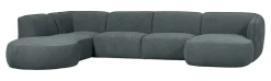 WOOOD Lounge U-Bank Polly Links, 353cm, Woven* Organische Bank|Hoekbank