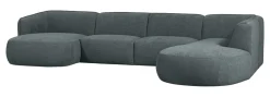 WOOOD Lounge U-Bank Polly Rechts, 353cm, Woven* Organische Bank|Hoekbank