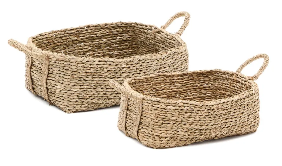 Kave Home Mand Milly Zeegras, Set van 2 stuks* Potten & Manden