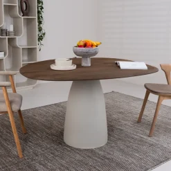 Brix Organische Eettafel Marron Mangohout, 140 cm, kleur* Organische Eettafel
