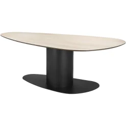 Richmond Interiors Organische Eettafel Ritz Travertin, 220 x 110cm* Travertin Eettafel|Organische Eettafel