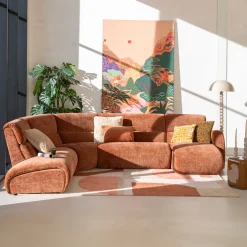 SEVN Organische Hoekbank Ceylon Lounge Rechts, kleur Rood* Hoekbank|Loungebank