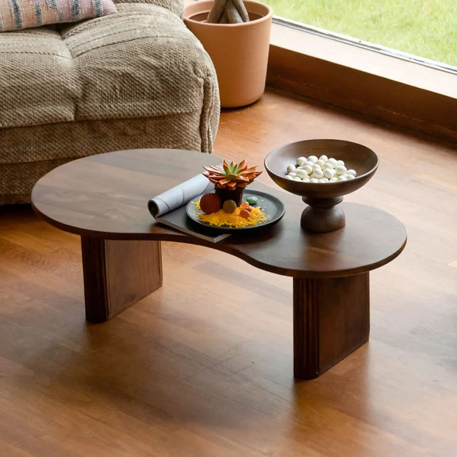Dutchbone Organische Salontafel Tilon Mangohout, 110 x 60cm* Organische Salontafel