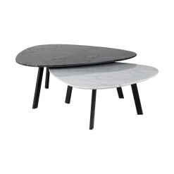 Richmond Interiors Organische Salontafel Trocadero Set van 2 stuks, Marmer* Salontafel Set|Organische Salontafel
