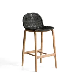 Kave Home Outdoor Barkruk Alipa Acaciahout en touw (zithoogte 75cm)* Barkrukken