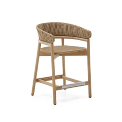 Kave Home Outdoor Barkruk Arinella Acaciahout en geweven touw* Barkrukken
