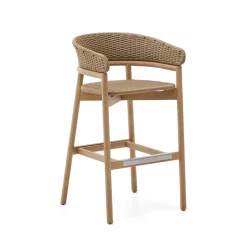 Kave Home Outdoor Barkruk Arinella Acaciahout en geweven touw* Barkrukken
